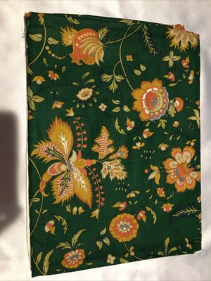 Vintage BLOOMCRAFT Screen Print  Multi Color Floral Fabric 4 Yards Material