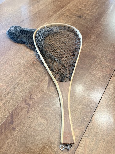 Rare Vtg Beautiful Neil V Sanvidge Hand Made Fly Fishing Net White Lake, WI EUC