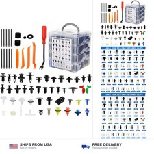 1365Pcs Car Push Retainer Clips Body Clips Plastic Fasteners Kit Fender Rivet...