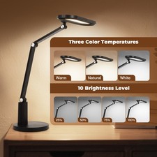 LED Desk Lamp for Home Office, Video Conference Light with Adjustable Arm