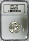 1958 Silver Washington Quarter, NGC MS-66, Older Holder
