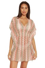 BECCA Women's Crochet Tunic Swim Cover-Up Dress Multi XS New