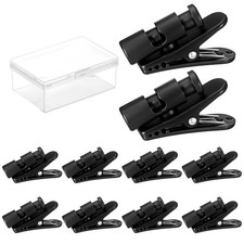 10pcs Headphone Clip, Headset Cord Clips, Black Headphone Cable Clip, Lapel Mic