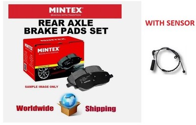MINTEX Rear Axle BRAKE PADS + SENSORS for BMW 3 Cabriolet (E46) 325 Ci 2000-2006