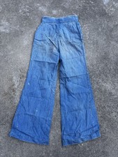 Vintage 60 s/70 s Denim Bell Bottom Jeans. 24 x 29 Hand Made Hippie Pants.