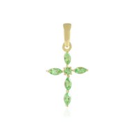 Tsavorit Goldplattierter SilberanhäNger, Tansania 0,52Ct
