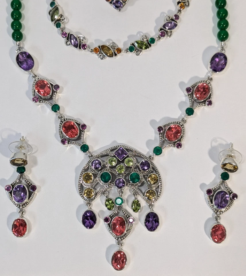 ** (SET,NOS) Nicky Butler Limited Edition Raj 925 Silver Multigemstone Set - Image 2 of 4
