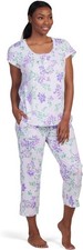 NWT Miss Elaine S Cottonessa Printed Knit Pajama Set 409470D Violets 125951