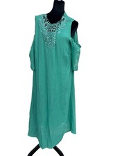 JESSICA LONDON Cold Shoulder Dress – Blue Lace – Size 20 Beachy Off Shoulder