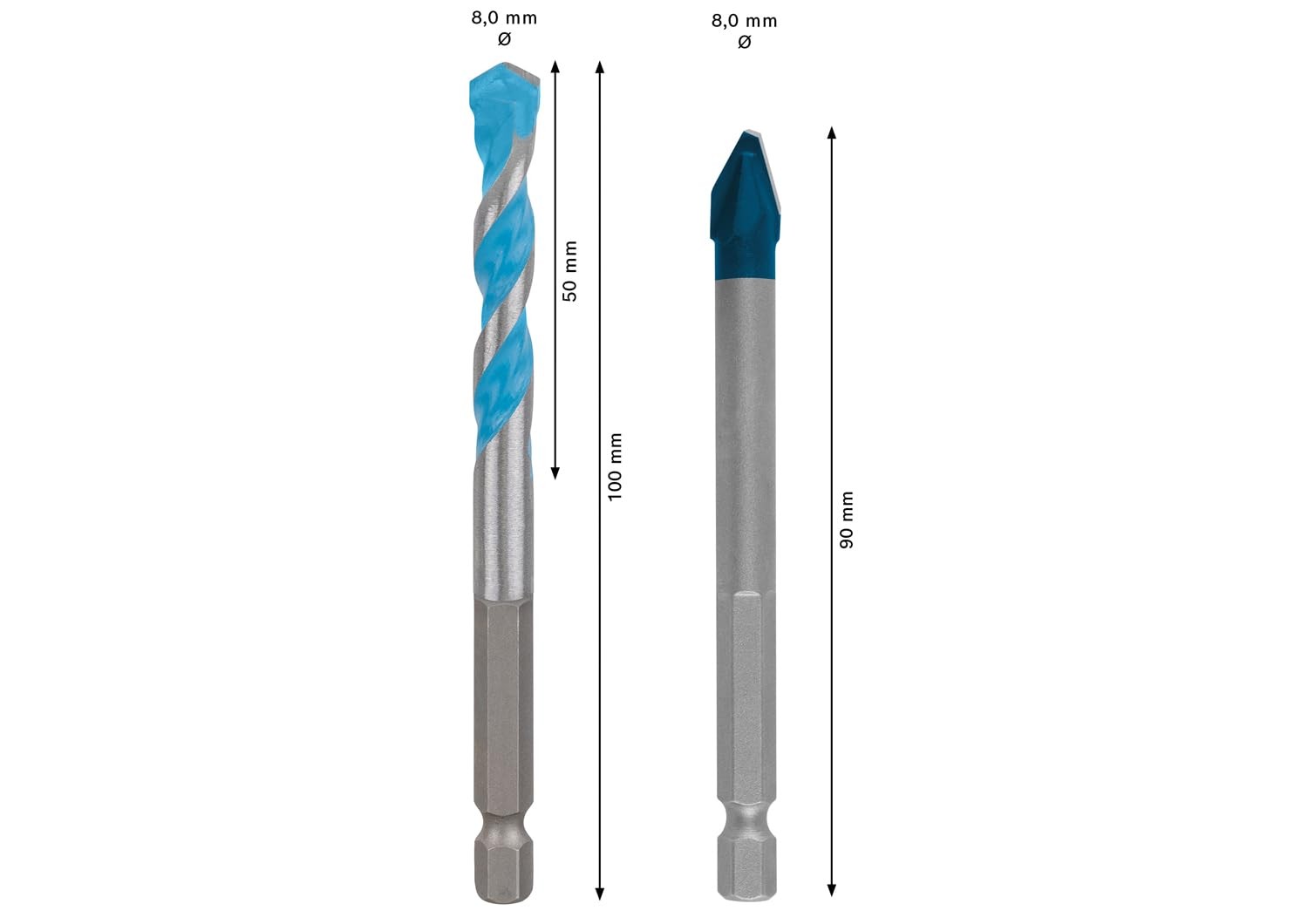 Bosch 2x Set di punte EXPERT HEX-9 Hard Ceramic e Multi Construction (per P h5mU - 3