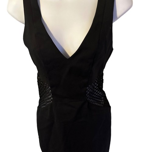 Tobi blue sleeveless deep V mesh panel lined dress size XS - Picture 5 of 8