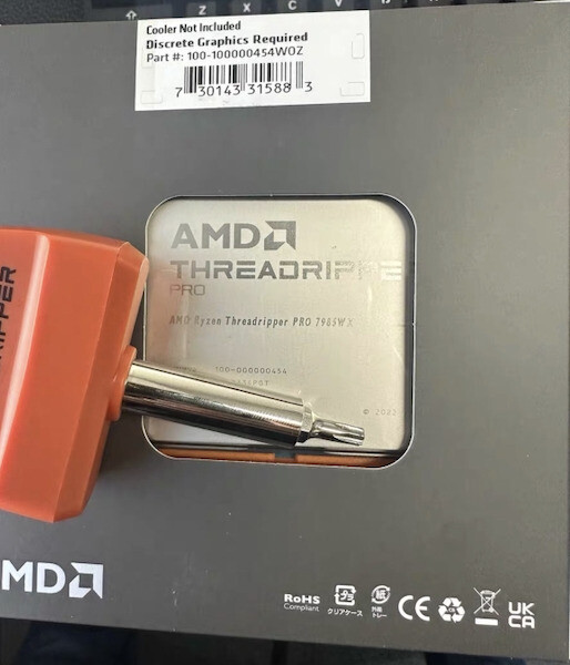 AMD Ryzen Threadripper PRO 7985WX 3.2GHz 64C 128T 100-000000454
