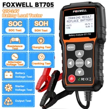 FOXWELL BT705 12V 24V Heavy Duty Battery Tester 100-2000CCA Truck Boat Load Anal