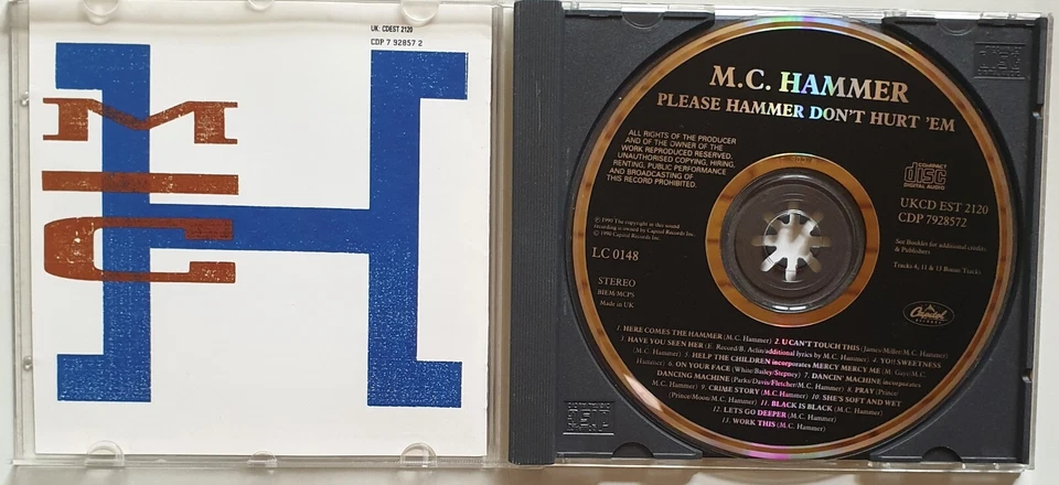 MC. Hammer * PLEASE HAMMER DON`T HURT EM * 1 CD 686 - Bild 3 von 3