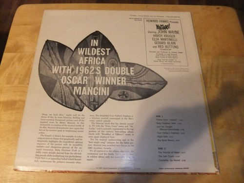Henry Mancini Hatari Soundtrack John Wayne Hawks' 1962 RCA LPM 2559 G+ VINYL - Bild 2 von 5