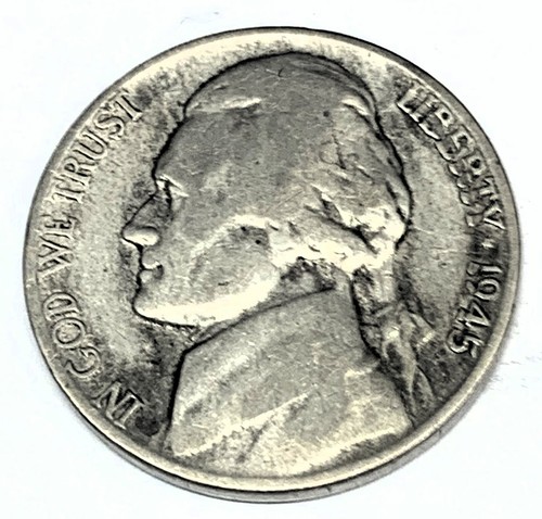 # C1362 U.S. JEFFERSON WAR DATE NICKEL COIN, 1945-P
