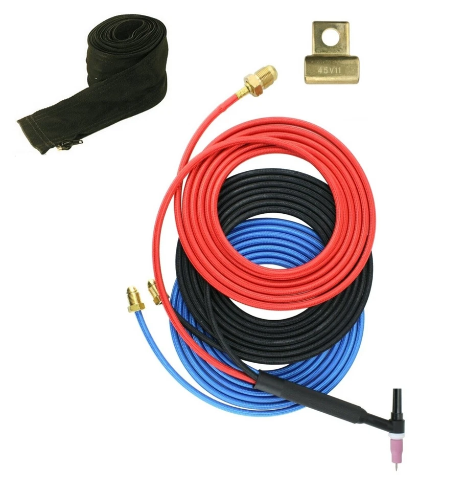 Antorcha TIG WP20 250 Amp refrigerada por agua con cable de 25 pies de 3 piezas con adaptador 45V11 Foto 2 de 4