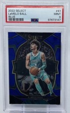 LaMelo Ball PSA 9 - 2022 Panini Select ‘Blue’ - Hornets, The Entertainer, Dimes