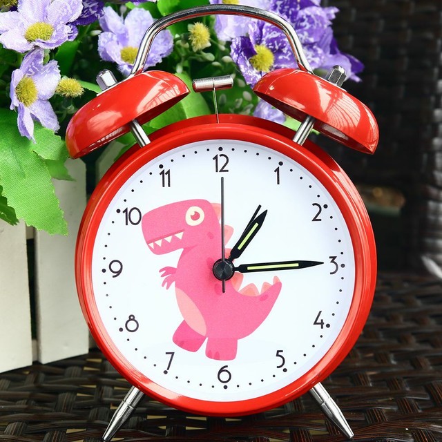 Dinosaur Alarm Clock for Kid Gift Silent Novelty Animal Analog Table