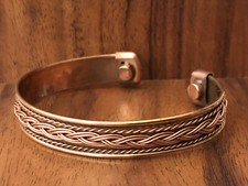 Pure Copper Bracelet Magnetic Healing Ancient Therapy Arthritis Pain Relief Cuff
