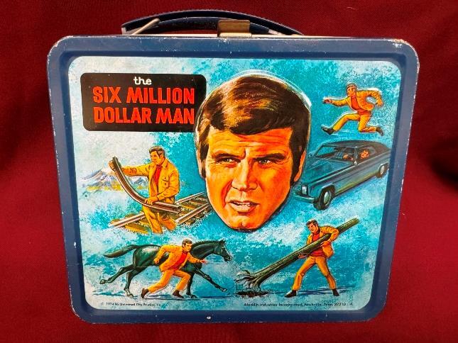 VINTAGE SIX MILLION DOLLAR MAN Metal LUNCHBOX Lunch Box +THERMOS