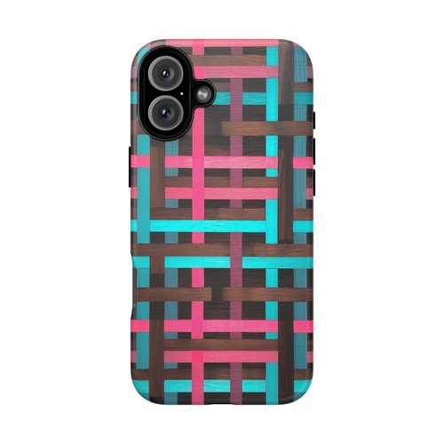 Pink Cyan Birch Grid Phone Case for iPhone, Samsung Galaxy, Pixel - 第 21/240 張圖片