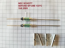 Thermal Fuse Cutoff SEFUSE SF129E 133°C 10A 250V (Pack of 2) w/4 Butt Connectors