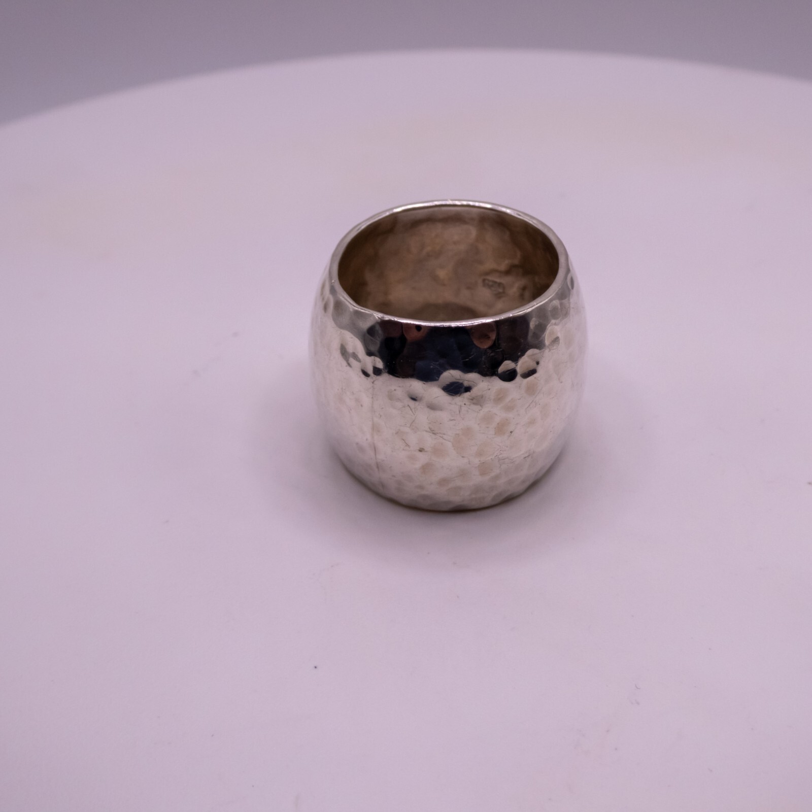 Sterling Silver 925 Solid Hammered Wide Cigar Ban… - image 5