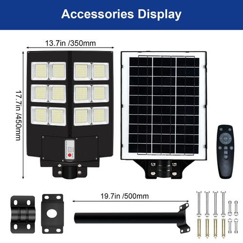 LED 600W Solar Street Lights Outdoor Waterproof Dusk to Dawn Wide Angle Lamp - Picture 2 of 12