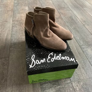 sam edelman packer leather block heel booties
