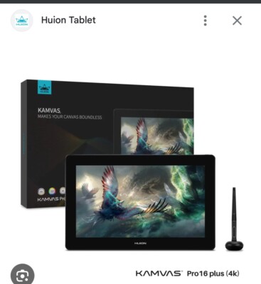 HUION Kamvas Pro 16 Plus (4K), 15,6 Zoll Grafiktablett mit Display,Stift-Display