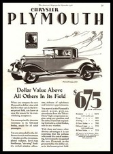 1928 Chrysler Plymouth Coupe 685 Dollar Value Above All Others Vintage Print Ad 1928 Chrysler Plymouth Coupe 685 Dollar Value Above All Others Vintage Print Ad