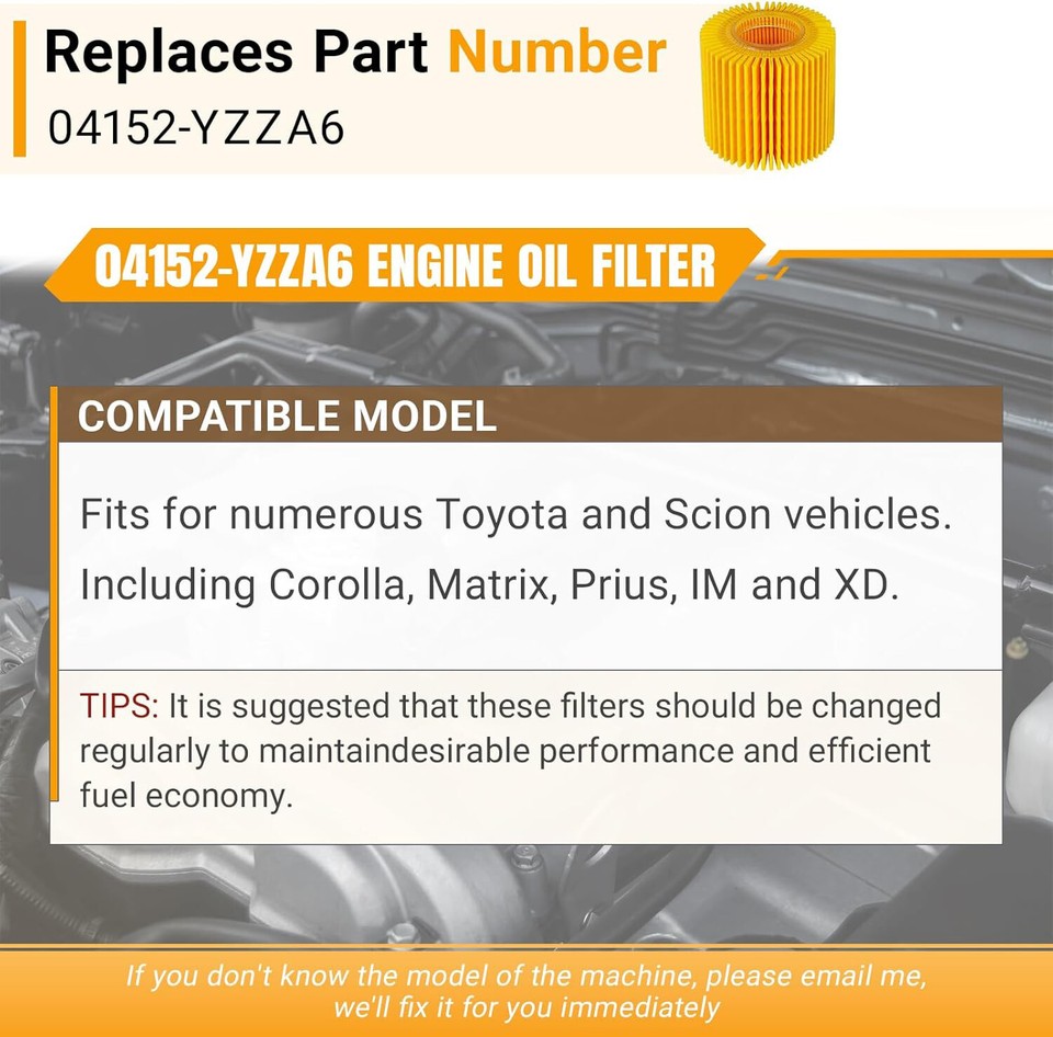 Car Engine Oil Petrol Filter For Toyota Prius Plug-In 2012 - 2015 / Scion XD 2008 - 2014 / Prius V 2012 - 2018 / Scion IM 2016 - Foto 11