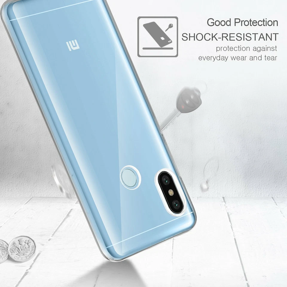 COVER CUSTODIA + PELLICOLA VETRO TEMPERATO PER XIAOMI MI A2 LITE TRASPARENTE TPU - Imagen 2 de 4