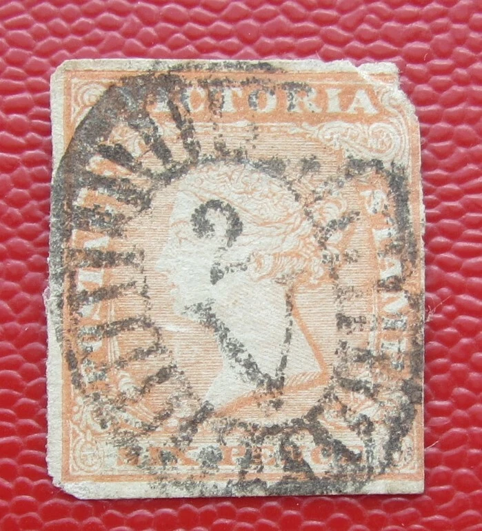 AUSTRALIA VICTORIA 1854 Scott # 17 CV 32.5$ VERY FINE USED - Image 2 of 4