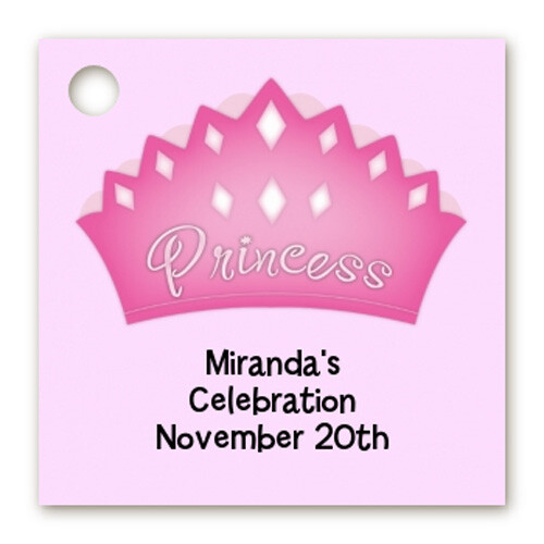 Princess Crown - Personalized Birthday Party Card Stock Favor Tags - Set of 20