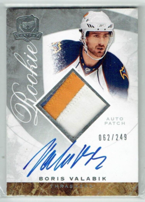 08-09 UD Upper Deck The Cup Boris Valabik /249 Rookie Patch Auto