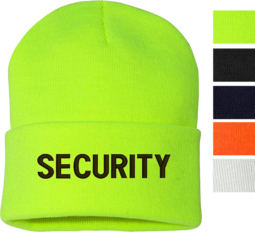Berretto Invernale Brandit Security Beanie In Cotone, Nero Con Scritta Security, Taglia Regolabile - 2
