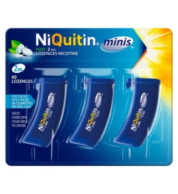 Niquitin Mint 2 mg 60 Lutschtabletten Nikotinersatz