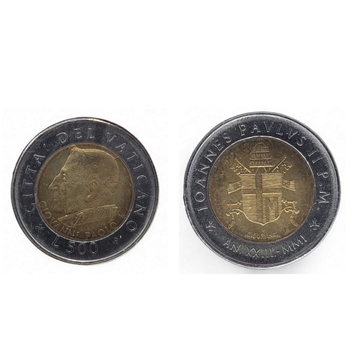 Juego de recuerdo de postales, estampillas y monedas vintage de la Ciudad del Vaticano - Imagen 5 de 7