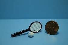 Dollhouse Miniature Sports Tennis Racket and Tennis Ball IM65632