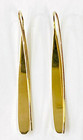 QVC Silver Style 18K Yellow Sterling Curved Bar Linear Earrings — photo 4