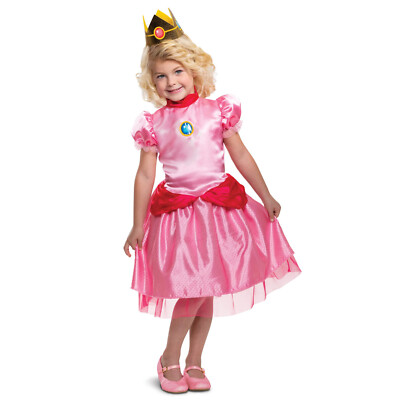 Princess Peach Deluxe Nintendo Super Mario Halloween Costume! (S/P 2T)