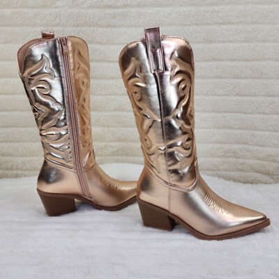 rose gold cowgirl boots