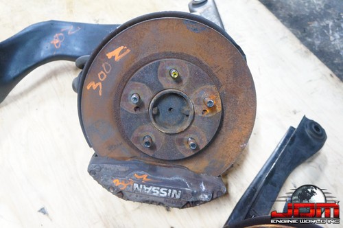 JDM 1989-1994 Nissan 300ZX Z32 Front Spindle 4 Piston Brake Caliper 5 Lug Hub - Foto 4 di 19
