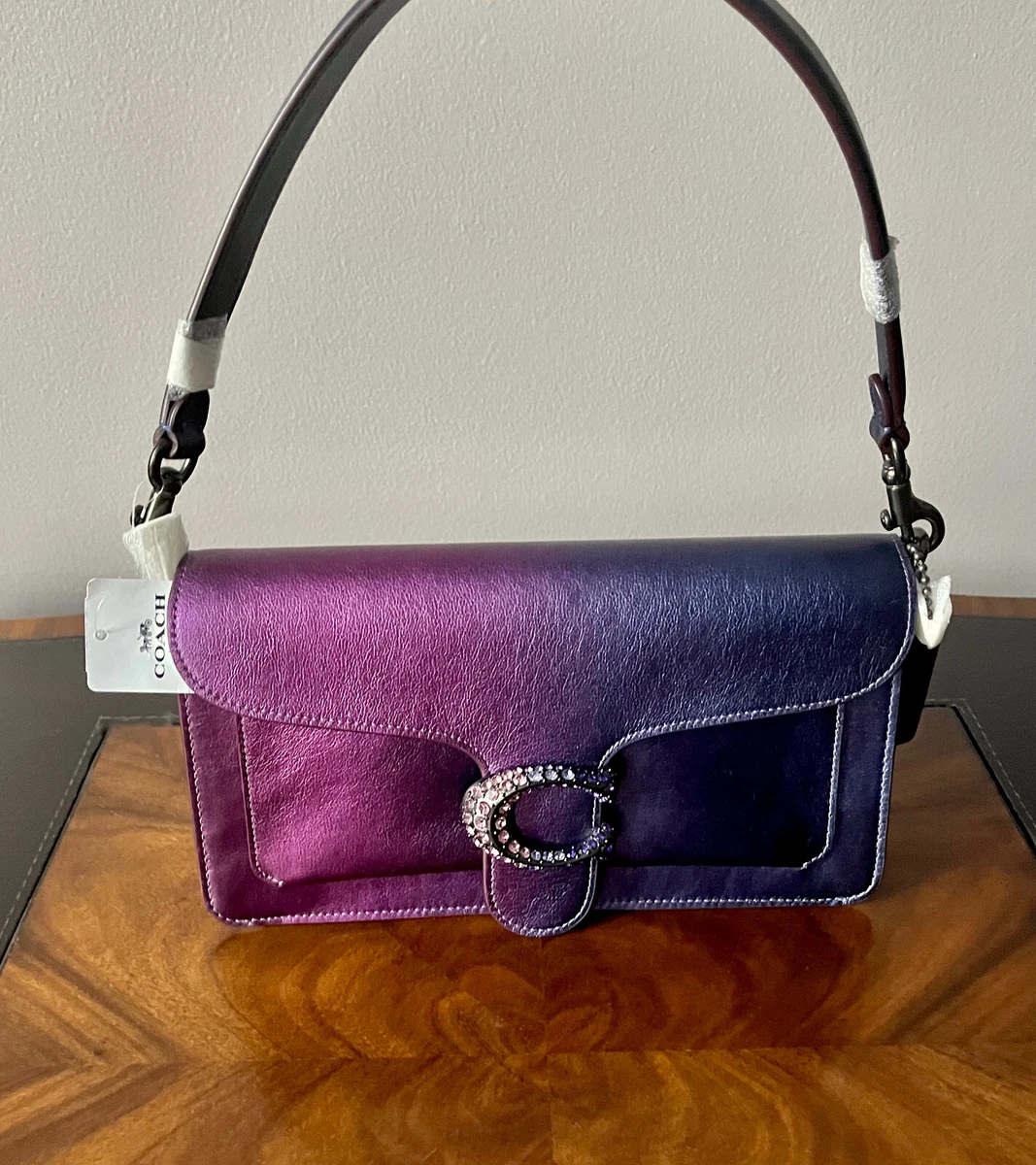 NWT Coach Purple Multi Ombre Metallic Leather Tabby 26 Shoulder Crossbody  Bag