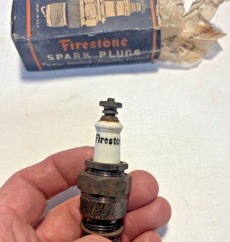 Vintage Firestone Spark Plugs G Met. Long 1" Hex. (Qty 5)- NEW Old Stock - Foto 5 di 6
