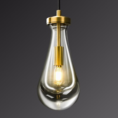 Raindrop Pendant Light Fixtures 1 Set, Brass Glass Pendant Lighting,Indoor Teard