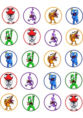 20 x Rainbow Friends Aufkleber