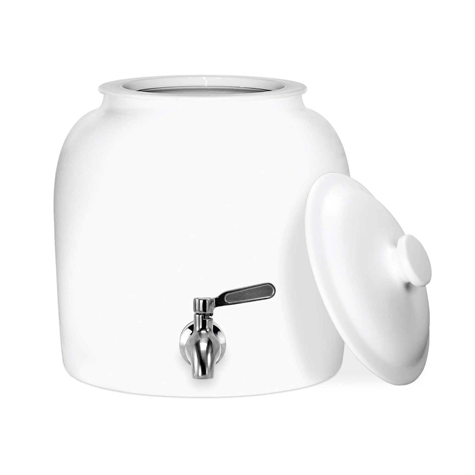 Geo Sports Porcelain Ceramic Crock Water Dispenser, Stainless Steel Faucet,Valve